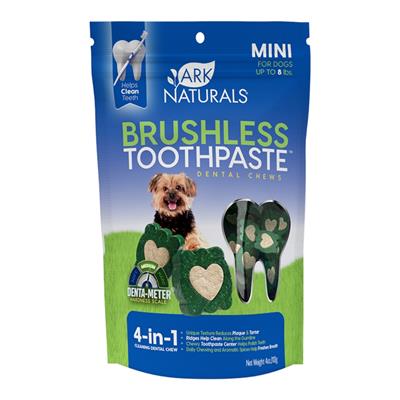 Ark Naturals Breath-Less Brushless Toothpaste Mini Dog & Cat Chews, 4-oz. Bag
