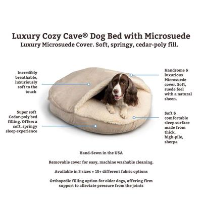 Luxury Cozy Cave® Dog Bed with Microsuede