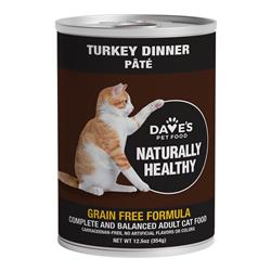 Dave's Naturally Healthy Cat Food; Turkey Formula 12.5oz. (Case of 12)