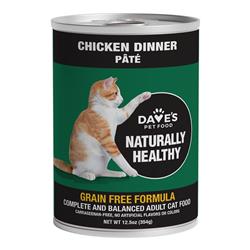 Dave's Naturally Healthy Cat Food; Chicken Formula 12.5oz. (Case of 12)