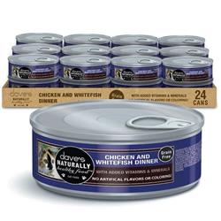 Daves Naturally Healthy Cat Food; Chicken and White Fish Dinner 5.5oz. (Case of 24)
