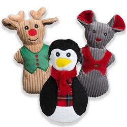 Holiday Plush Christmas Cookies Dog Toys (3pk)