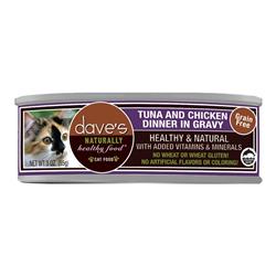 Daves Naturally Healthy Cat Food  Tuna and Chicken Dinner In Gravy 3Oz (Case of 24)