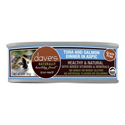 Daves Naturally Healthy Cat Food  Tuna and Salmon Dinner In Aspic 3oz. (Case of 24)