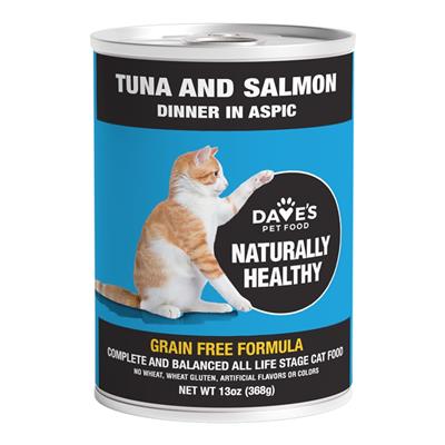 Dave's Pet Food Cat Naturally Healthy Grain Free Tuna Salmon 13oz. (Case of 12) - COPY