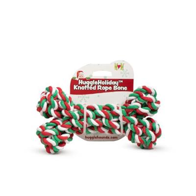 HuggleHoliday Knotted Rope Bone - 7"