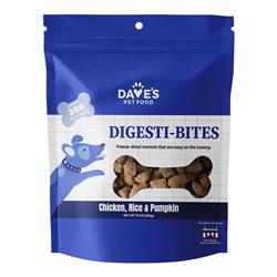 Dave's Pet Food Dog Digesti-Bites Freeze-Dried Chicken Rice & Pumpkin 12oz.