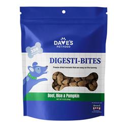 Dave's Pet Food Dog Digesti-Bites Freeze-Dried Beef Rice & Pumpkin 12oz.