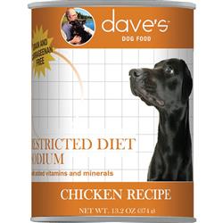Dave's Dog Restricted Diet Low Sodium Chicken 13oz. (Case of 12)
