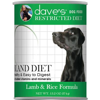Dave's Dog Restricted Diet Bland  Lamb And Rice Formula 13oz. (Case of 12)