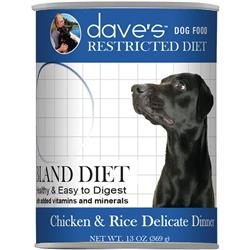 Dave's Pet Dog Restricted Diet Bland  Chicken And Rice 13.2oz. (Case of 12)