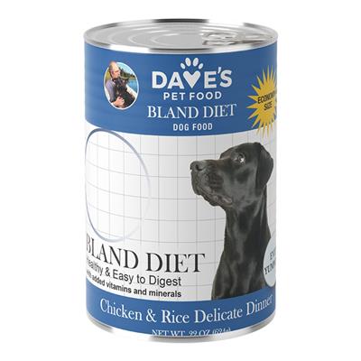 Dave's Pet Food Dog Restricted Bland Diet Chicken & Rice 22oz. 12 Pack