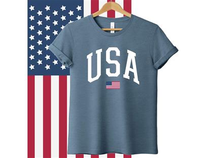Patriotic Shirt | USA DESIGN with American Flag | Independence Day | Printed Tshirt | Human |  Graphic | Patriotic Dog Mom | 4th of July | Memorial Day | USA Flag