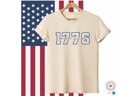 Patriotic Shirt | 1776 AMERICA Design | Independence Day | Printed Tshirt | Human |  Graphic | Patriotic Dog Mom | 4th of July | Memorial Day | USA Flag
