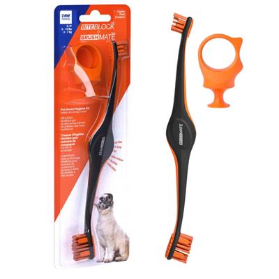 Orange Brushmate Premium Toothbrush with Biteblock Small by Paw Ready