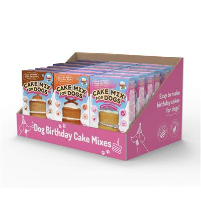 Display Case of 18 Assorted Puppy Cake Mixes
