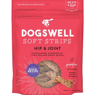 Dogswell Hip & Joint Grain-free Soft Strips Dog Treat Duck 1ea/10 oz