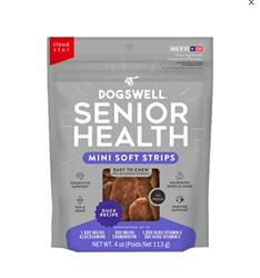 Dogswell Dog Lifestage Senior Treat Jerky Soft Strip Duck 4Oz