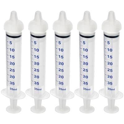 Large Threaded Syringe Nipple Feeders, 35ml (5-Pack) by Puppywarmer