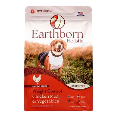 Earthborn Holistic Weight Control Grain-Free Dry Dog Food Chicken Meal & Vegetables 25lb