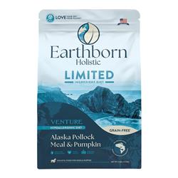 Earthborn Holistic Venture Limited Ingredient Diet Grain-Free Dry Dog Food Alaska Pollock Meal & Pumpkin 4lb