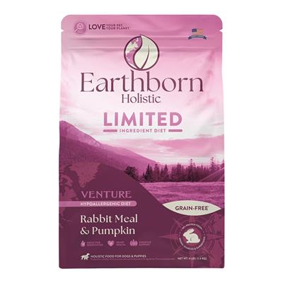 Earthborn Holistic Venture Limited Ingredient Diet Grain-Free Dry Dog Food Rabbit Meal & Pumpkin 4lb