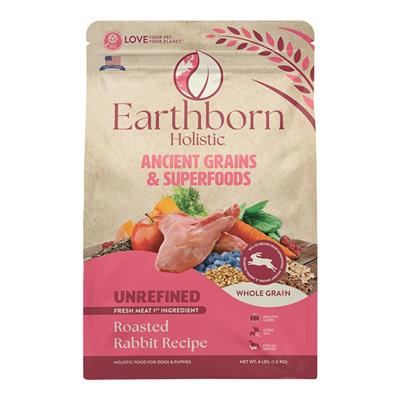 Earthborn Holistic Unrefined Ancient Grains & Superfoods Dry Dog Food Roasted Rabbit 4lb
