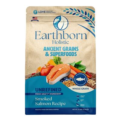 Earthborn Holistic Unrefined Ancient Grains & Superfoods Dry Dog Food Smoked Salmon 25lb