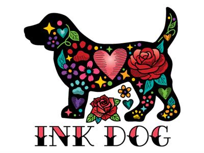 Ink /Tattoo Dog -  3" Sticker