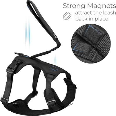 TUG Grab Dog Harness with Integrated Magnetic Leash - Black