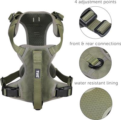 TUG Grab Dog Harness with Integrated Magnetic Leash - Green