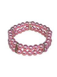 2 Row Pretty Pearl Choker Necklace, Bubblegum
