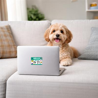 Hello…Ask me about my dog  -  3" Sticker