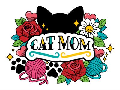 Cat Mom II   -  3" Sticker