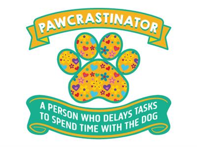 Pawcrastinator   -  3" Sticker