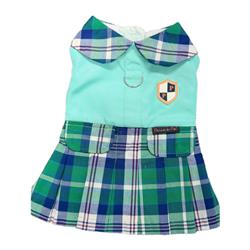 Plaid Royal Pleated Dress - Green