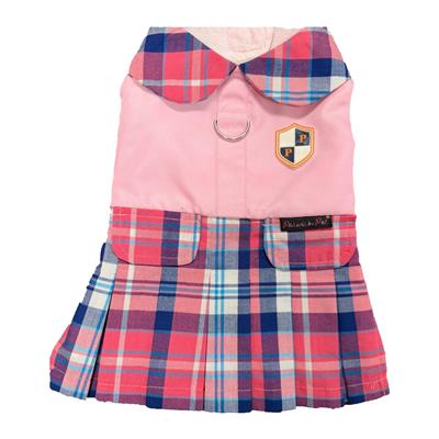 Plaid Royal Pleated Dress - Pink