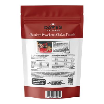 Dave's Pet Food Dog Restricted Phosphorus Diet Chicken Formula Crumble 13oz.