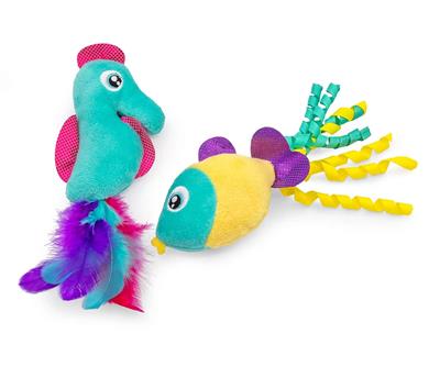 ThoozyPet Fish & Sea Horse Cat Toy 2pk