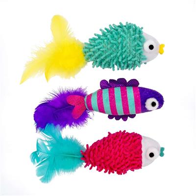ThoozyPet Sea Life Fish Cat Toy 3pk