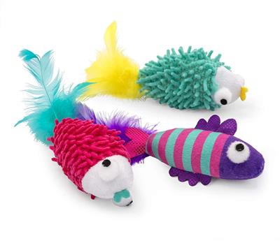 ThoozyPet Sea Life Fish Cat Toy 3pk