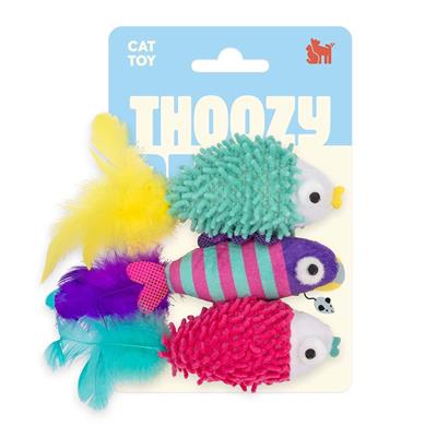 ThoozyPet Sea Life Fish Cat Toy 3pk