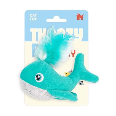 ThoozyPet Whale with Feather Spout Cat Toy