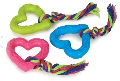 Digger's TPR Heart and Rope Toy