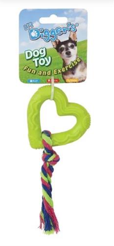 Digger's TPR Heart and Rope Toy