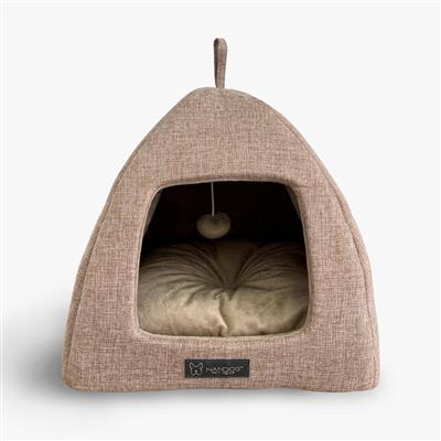 The Nandog Cassel Cat Hut - Tan/Beige (CH-09)