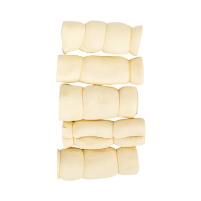 5" - 6" All-Natural Plain Beef Cheek Rolls Dog Chews (5/Bag)