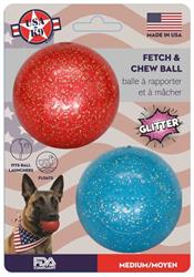 Glitter Ball 2-Pack Dog Toy | Soft Rubber Floating Fetch Ball with Treat Dispenser | USA Made