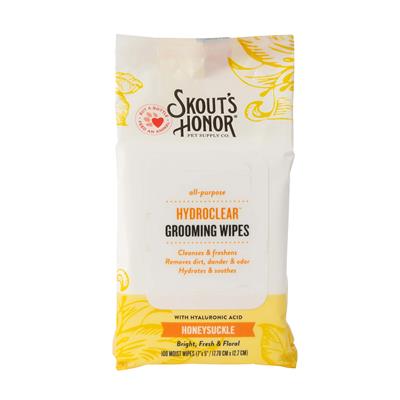Skout's Honor HydroClear Grooming Wipes, Honeysuckle, 100ct