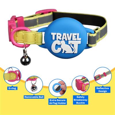 The Travel Cat AirTag Holder Collar